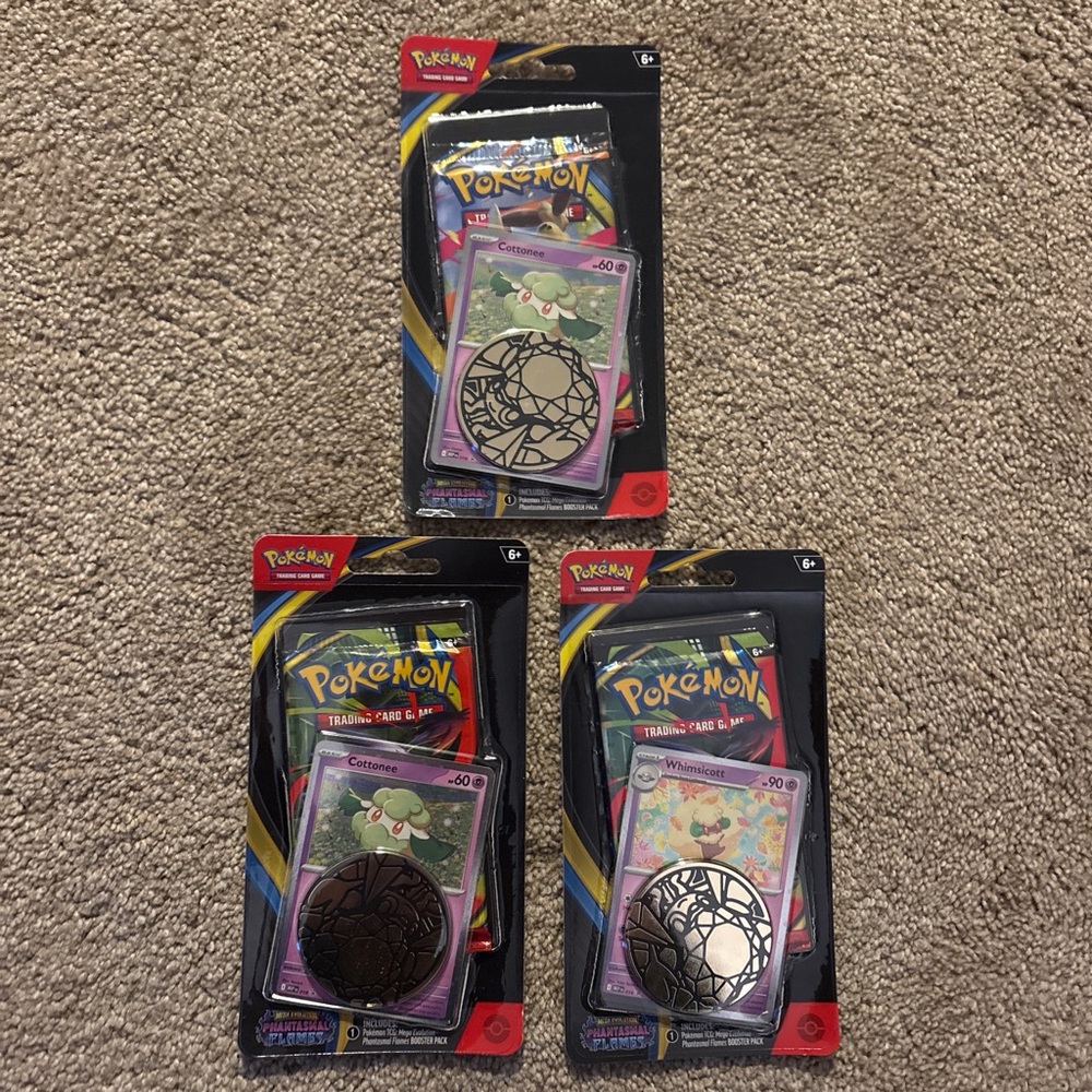 Pokemon Mega Evolution Phantasmal Flames BLISTER Packs (3 Packs)
